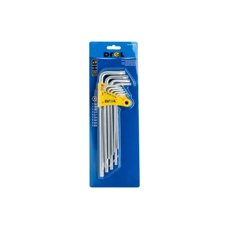 Zestaw kluczy Torx z otworem T10-50, bardzo długie, 9 szt.