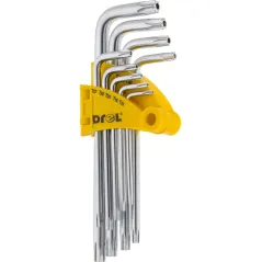 Zestaw kluczy Torx z otworem T10-50, długie, 9 szt.