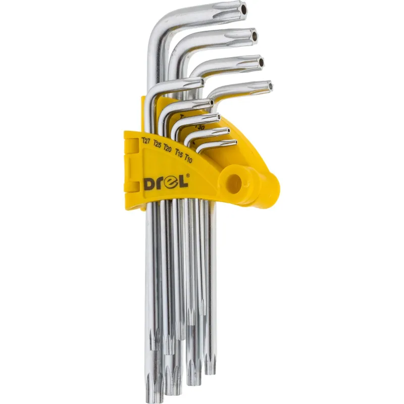 Zestaw kluczy Torx z otworem T10-50, długie, 9 szt. Zestaw kluczy Torx z otworem T10-50, długie, 9 szt.