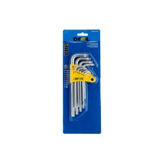 Zestaw kluczy Torx z otworem T10-50, długie, 9 szt.