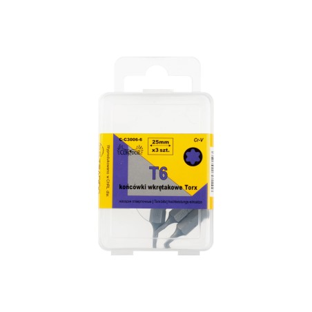 Końcówki wkrętakowe Torx T6 x 25 mm, 3 szt.