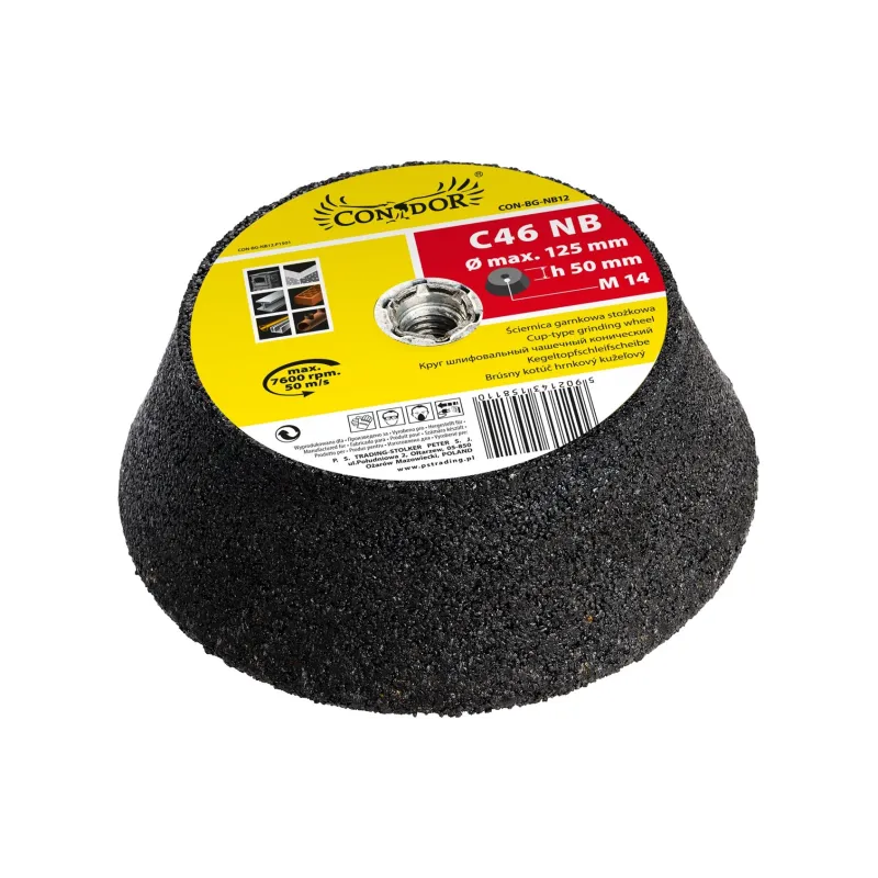 Ściernica garnkowa stożkowa 125 mm, twardość NB