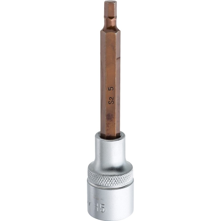 Końcówka sześciokątna na nasadce 1/2", H5 x 100 mm