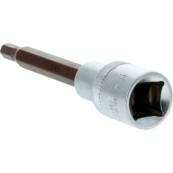 Końcówka sześciokątna na nasadce 1/2", H6 x 100 mm Końcówka sześciokątna na nasadce 1/2", H6 x 100 mm