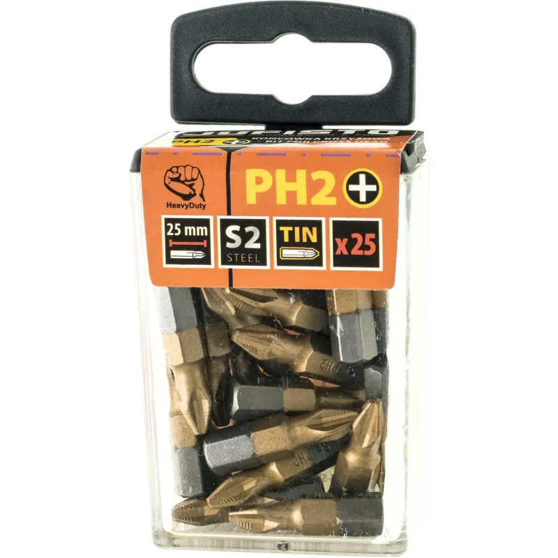 Końcówki wkrętakowe PH2 x 25 mm, tytanowana, 25 szt. Końcówki wkrętakowe PH2 x 25 mm, tytanowana, 25 szt.