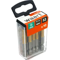 Końcówki wkrętakowe PH2 x 50 mm, tytanowana, 10 szt.