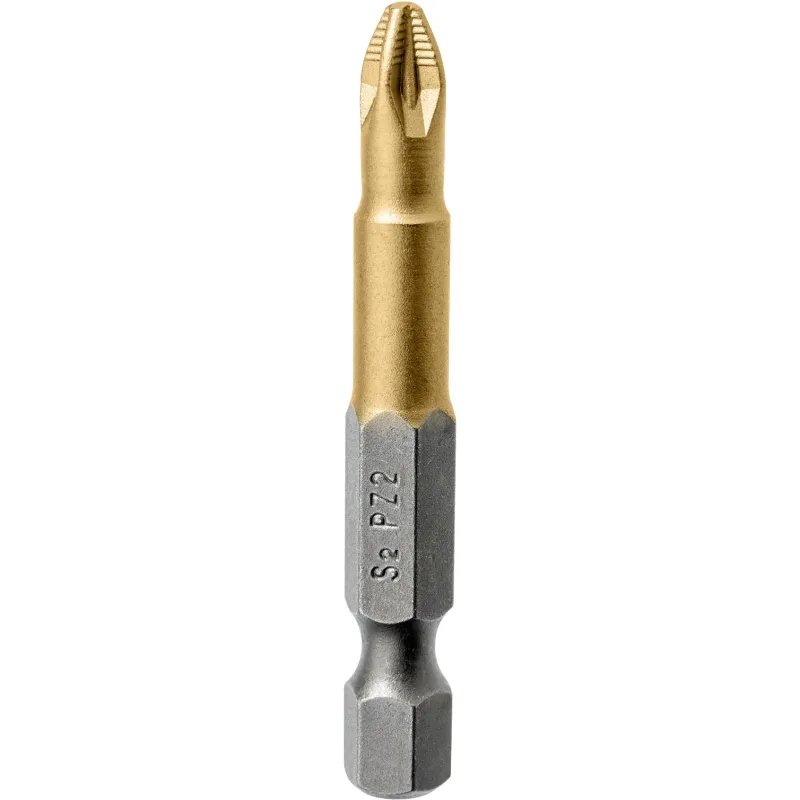 Końcówki wkrętakowe PZ2 x 50 mm, tytanowana, 10 szt.