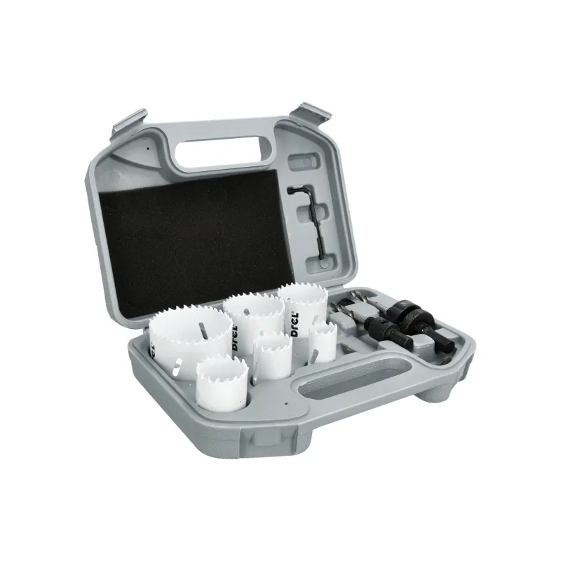 Zestaw otwornic Bimetalowych 22-64 mm oraz adapterów, 8szt.