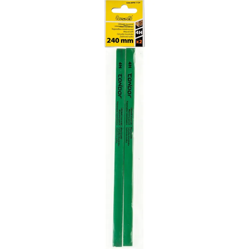 Ołówki murarskie 240 mm, twardość 4H, 2 szt.