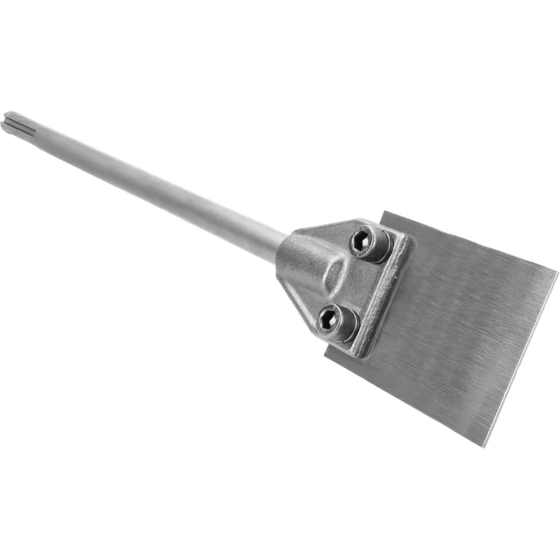 Dłuto płaskie 18 x 400 mm, z płytką wykonaną ze stali Hadfielda 100 x 75 mm, uchwyt SDS-max