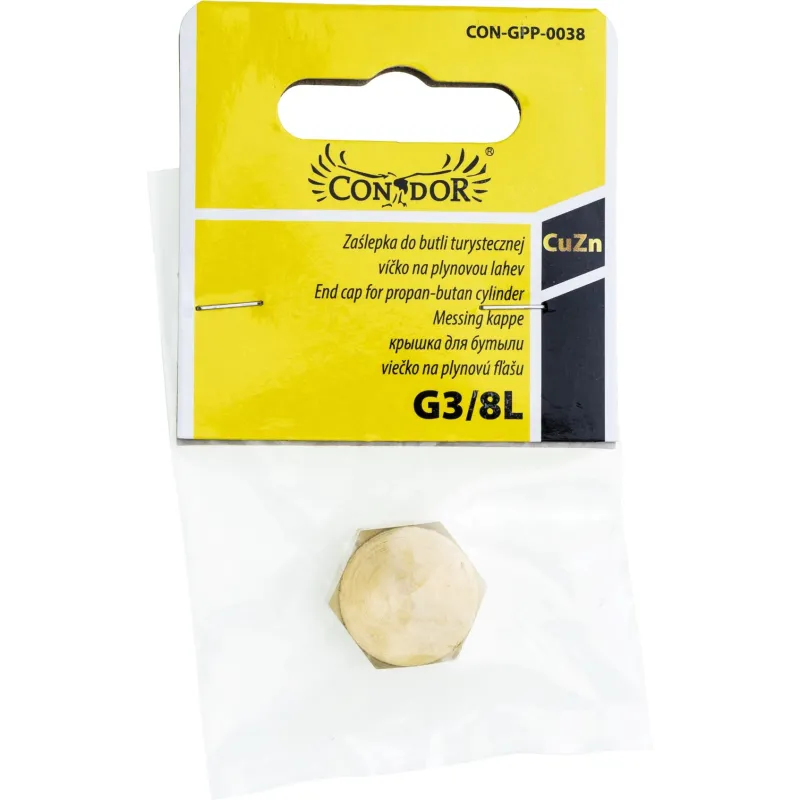 Zaślepka do butli turystycznej G3/8"L, mosiądz