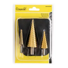 Zestaw wierteł stopniowych 4.0-12.0 mm, 4.0-20.0 mm, 4.0-32.0 mm, 3 szt. 4341
