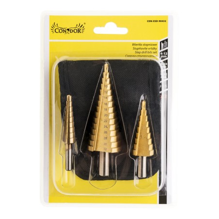 Zestaw wierteł stopniowych 4.0-12.0 mm, 4.0-20.0 mm, 4.0-32.0 mm, 3 szt. 4341