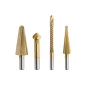Zestaw rozwiertaków, frezowierteł, wierteł stopniowych, 4 szt.