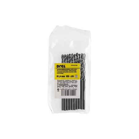 Wiertła do metalu 2.4 mm, HSS-G, szlifowane, 10 szt.