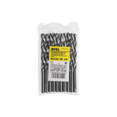 Wiertła do metalu 6.2 mm, HSS-G, szlifowane, 10 szt.
