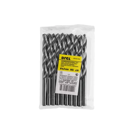 Wiertła do metalu 6.8 mm, HSS-G, szlifowane, 10 szt.