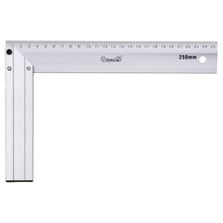 Kątownik płaski 250 x 165 mm, aluminiowy