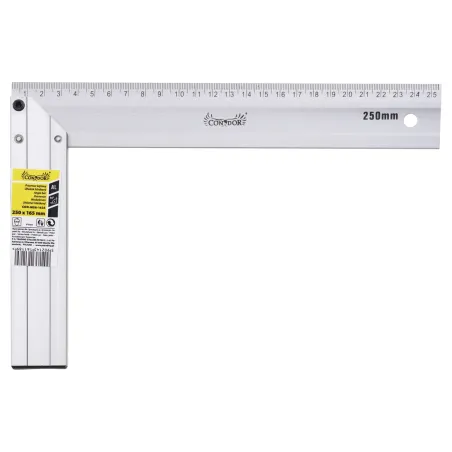 Kątownik płaski 250 x 165 mm, aluminiowy