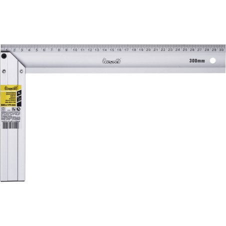 Kątownik płaski 300 x 175 mm, aluminiowy