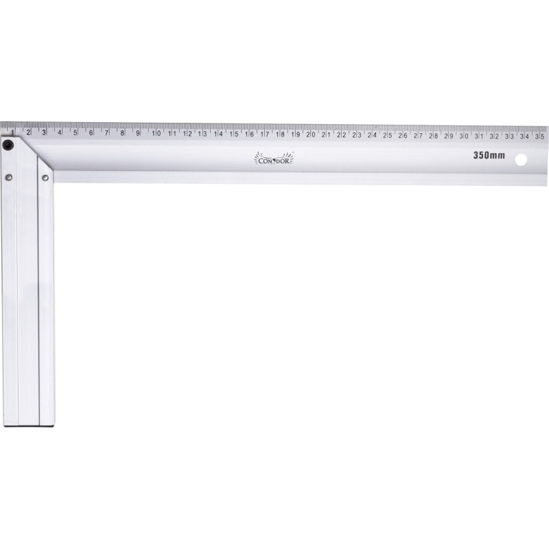 Kątownik płaski 350 x 190 mm, aluminiowy