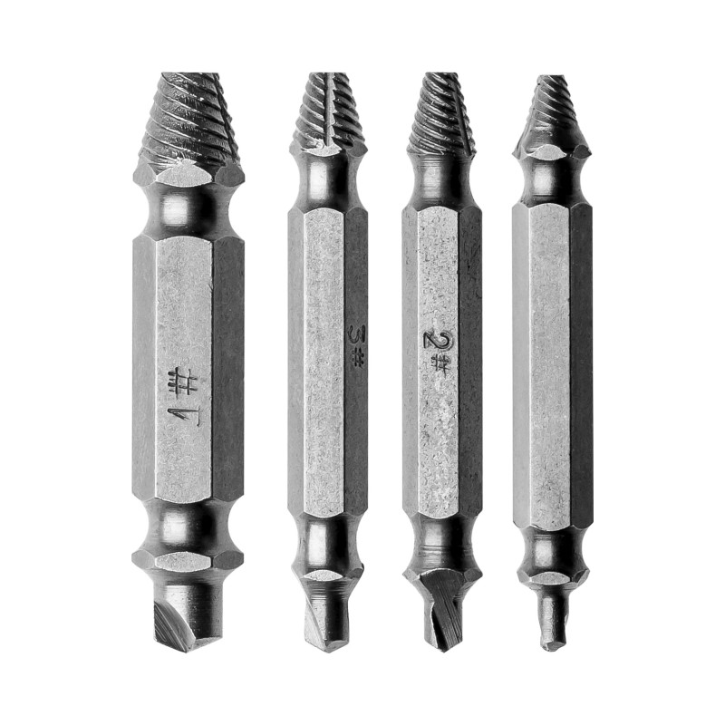 Zestaw wykrętaków do urwanych śrub M5-M14, 4 szt.