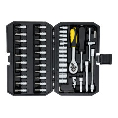 Zestaw kluczy nasadowych 1/4", 46 szt.