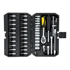 Zestaw kluczy nasadowych 1/4", 46 szt.