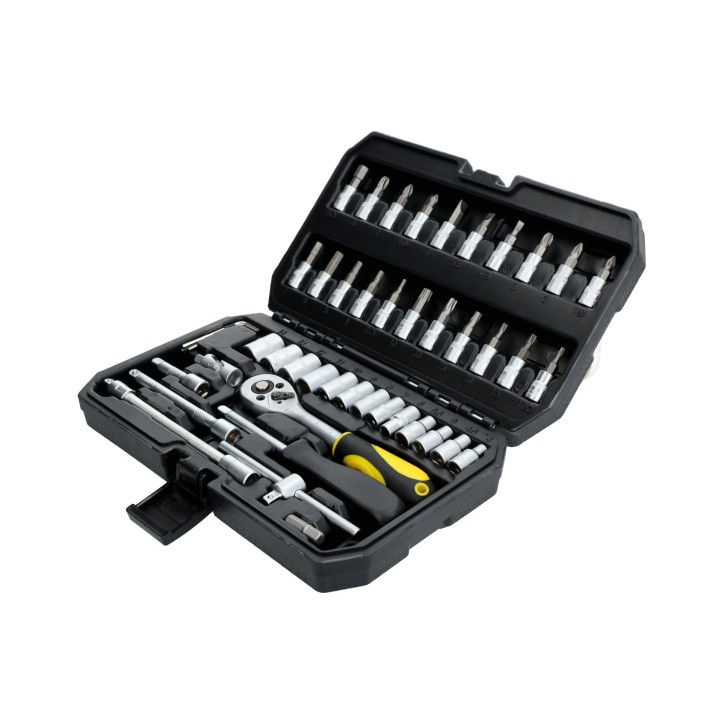 Zestaw kluczy nasadowych 1/4", 46 szt.