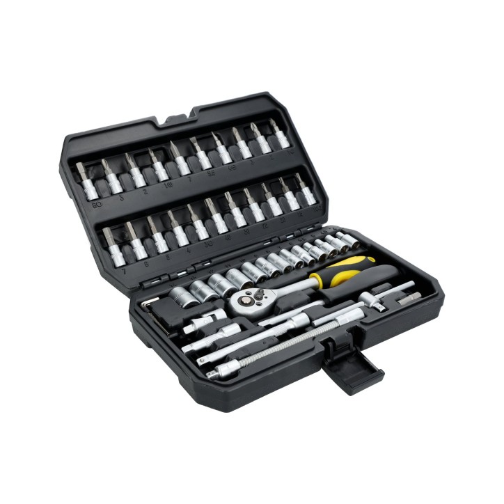 Zestaw kluczy nasadowych 1/4", 46 szt.