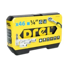 Zestaw kluczy nasadowych 1/4", 46 szt.