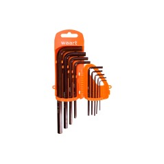 Zestaw kluczy sześciokątnych 1.5-10 mm, S2, długie, 9 szt.