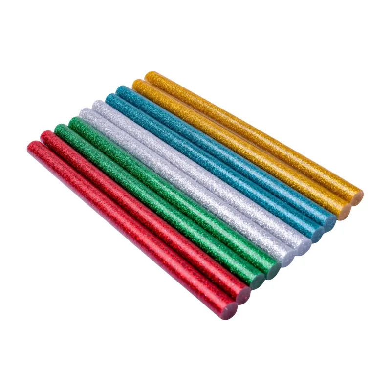 Zestaw wkładów klejowych brokatowych 11.2 mm x 200 mm, pięć kolorów, 10 szt.