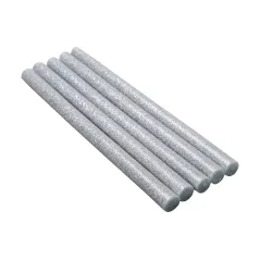 Wkłady klejowe 11.2 mm x 200 mm, brokatowe, srebrne, 5 szt.