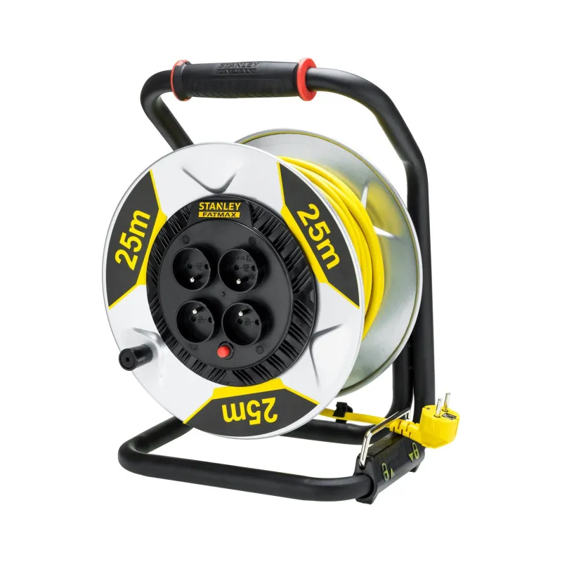 Przedłużacz bębnowy 25 m, 3 x 1.5 mm, 16 A, cztery gniazda, IP20, z uziemieniem