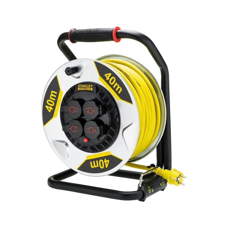 Przedłużacz bębnowy 40 m, 3 x 2.5 mm, 16 A, cztery gniazda, IP44, z uziemieniem