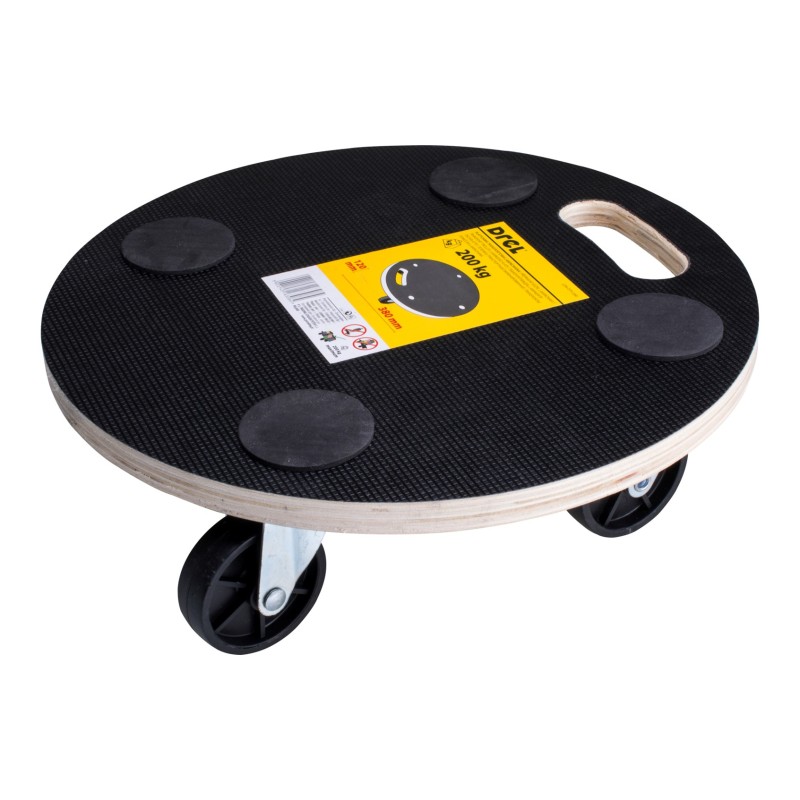 Platforma transportowa 380 mm, udźwig 200 kg, okrągła, laminowana Platforma transportowa 380 mm, udźwig 200 kg, okrągła, laminowana