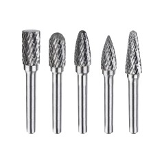 Zestaw frezów trzpieniowych do metalu pilnik wykonany z węglika, typy A1020, C1020, G1020, F1020, L1025, 5 szt.