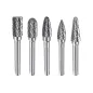 Zestaw frezów trzpieniowych do metalu pilnik wykonany z węglika, typy A1020, C1020, G1020, F1020, L1025, 5 szt. Zestaw frezów trzpieniowych do metalu pilnik wykonany z węglika, typy A1020, C1020, G1020, F1020, L1025, 5 szt.