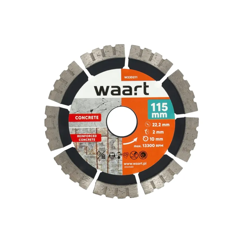 Tarcza diamentowa 115 x 22.2 mm, ostrze KU, do twardych materiałów Tarcza diamentowa 115 x 22.2 mm, ostrze KU, do twardych materiałów