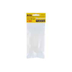 Opaski zaciskowe 2.5 x 100 mm, nylonowe, białe, 100 szt.