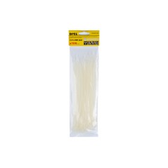 Opaski zaciskowe 2.5 x 200 mm, nylonowe, białe, 100 szt.