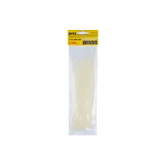 Opaski zaciskowe 2.5 x 200 mm, nylonowe, białe, 100 szt.