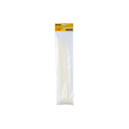 Opaski zaciskowe 4.8 x 430 mm, nylonowe, białe, 100 szt.