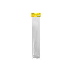 Opaski zaciskowe 7.2 x 550 mm, nylonowe, białe, 100 szt.