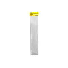 Opaski zaciskowe 7.2 x 550 mm, nylonowe, białe, 100 szt.