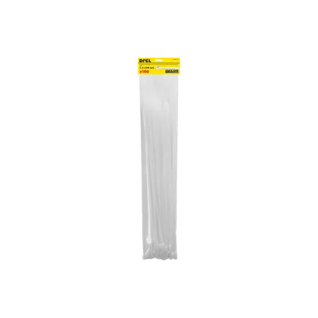 Opaski zaciskowe 7.2 x 550 mm, nylonowe, białe, 100 szt.