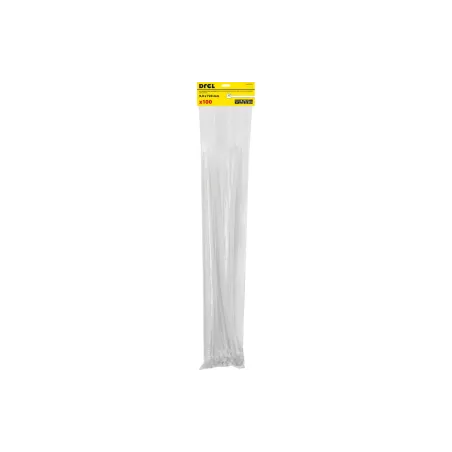 Opaski zaciskowe 9.0 x 720 mm, nylonowe, białe, 100 szt.
