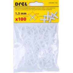 Krzyżyki do glazury 1.5 mm, białe, 100 szt.