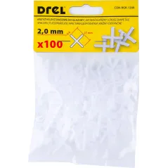 Krzyżyki do glazury 2.0 mm, białe, 100 szt.